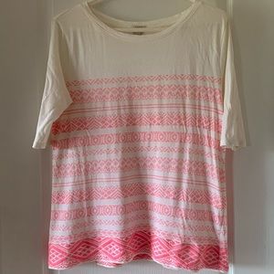 J. Crew Hot pink embroidered top